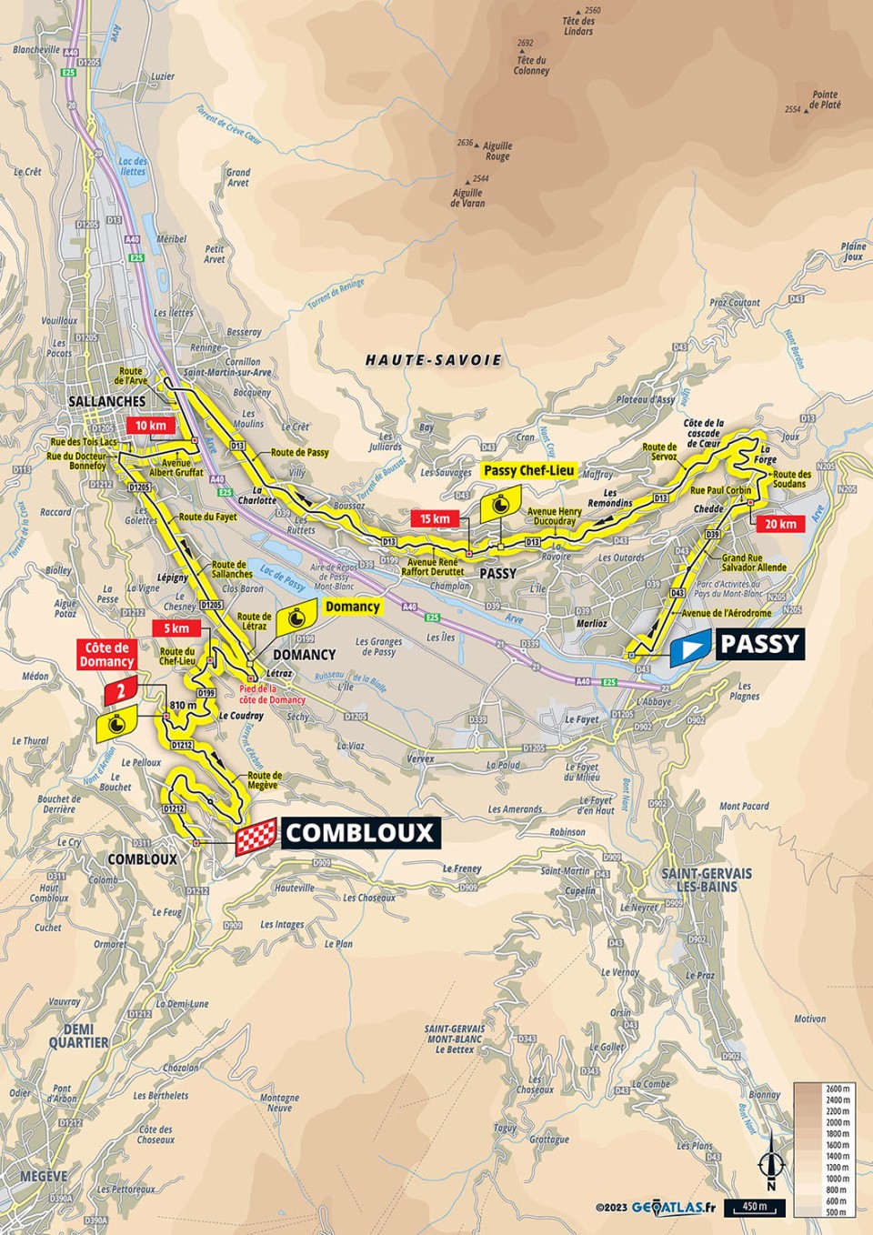 Tour de Framce 2023 16. szakasz egyeni időfutam térkép 