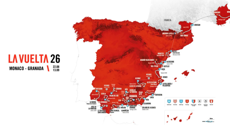 Vuelta a Espana 2026 -útvonal, szakaszok